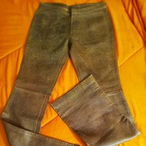 Earl Jean brown leather cargo pants